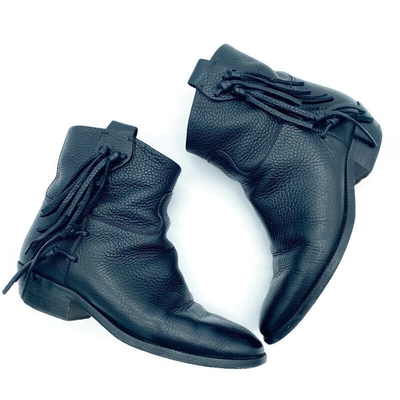 Valentino C-Rockee Fringe Leather Booties